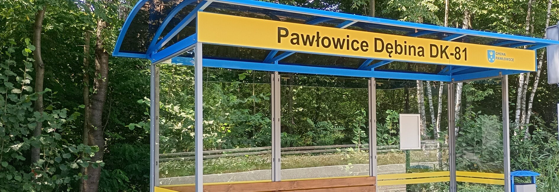 Nowa wiata na przystanku Pawłowice Dębina