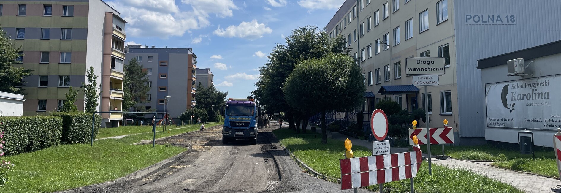Zmiany przy Polnej 18.